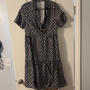 Dior Black and White Mini Dress